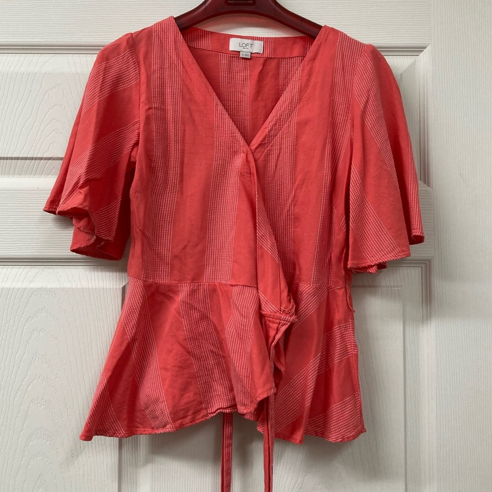 Women’s size XS Loft orange wrap blouse